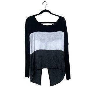 Occasion Brand Black, White and Gray Long Sleeve, Button up Back XL Shirt